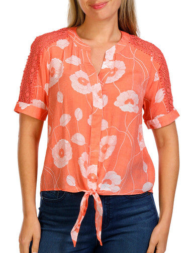Blouse Persimmon / Bright White  - Zac & Rachel