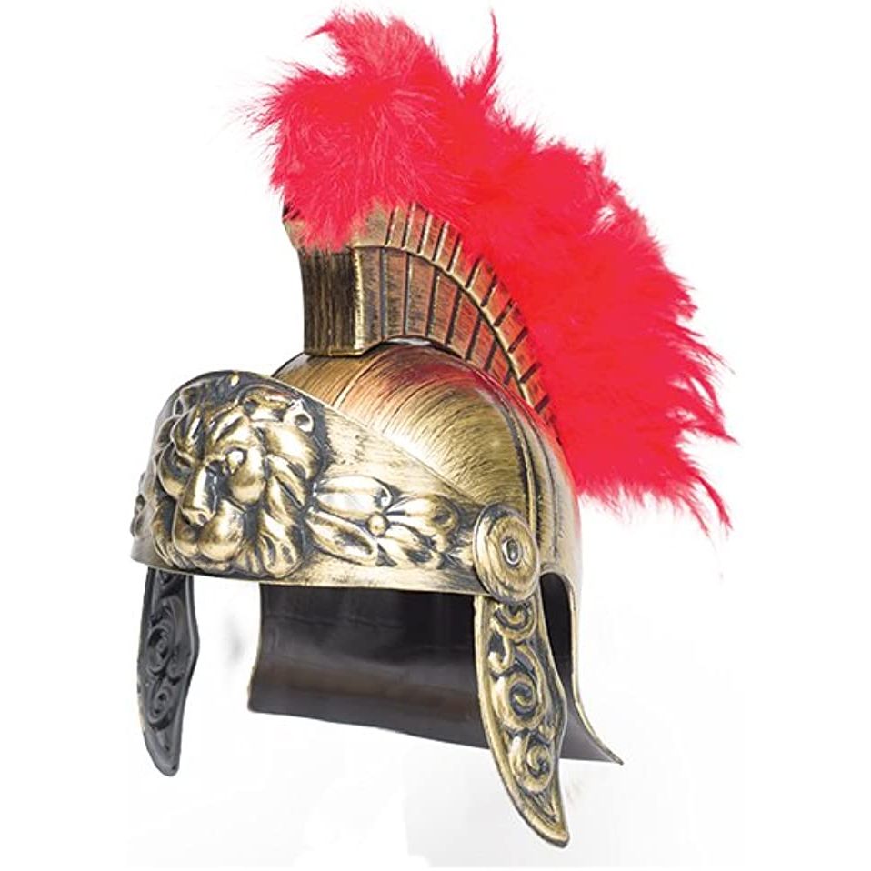 Gladiator Lion Helmet Red Plume Gold