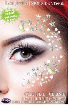 Joyas faciales que brillan en la oscuridad celestiales