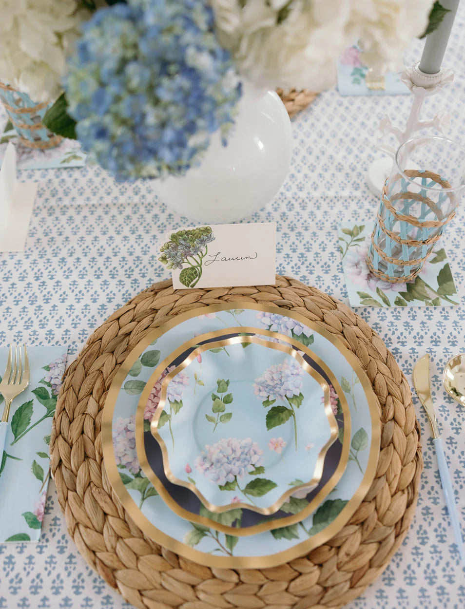 Wavy Dinner Plate Hydrangeas 10"