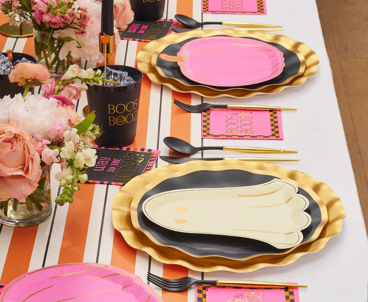 Boo Bold  Die Cut Salad Plate 9" - Ghost - Gold Foil