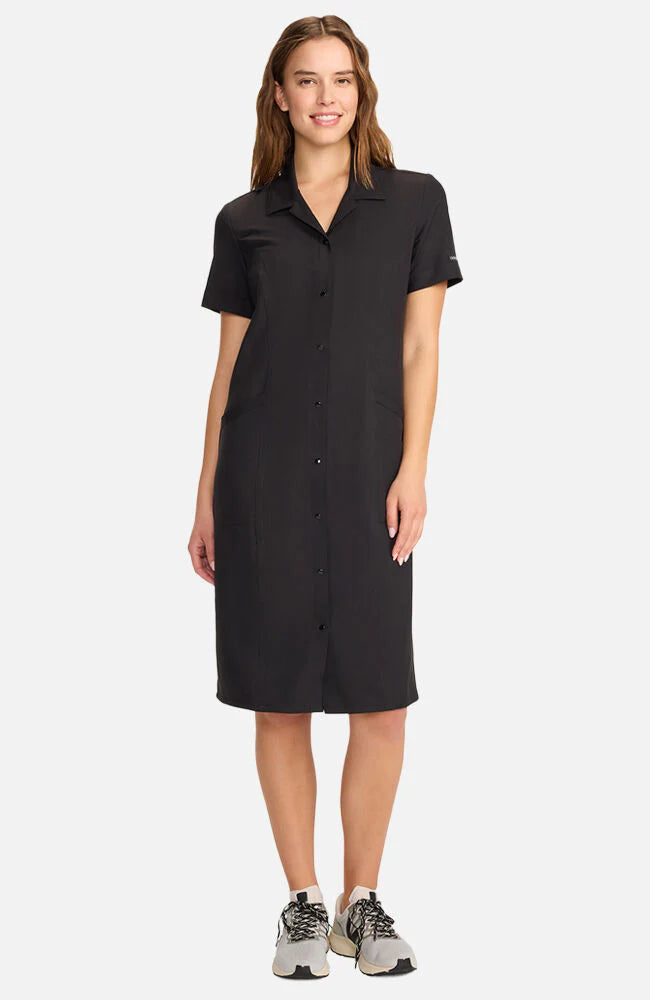 Vestido sanitario con botones delanteros negro