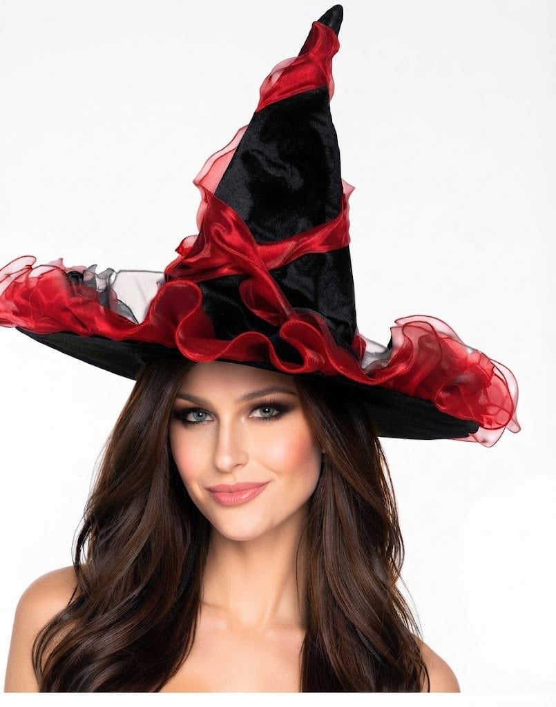 Witch Hat with Chiffon Trim