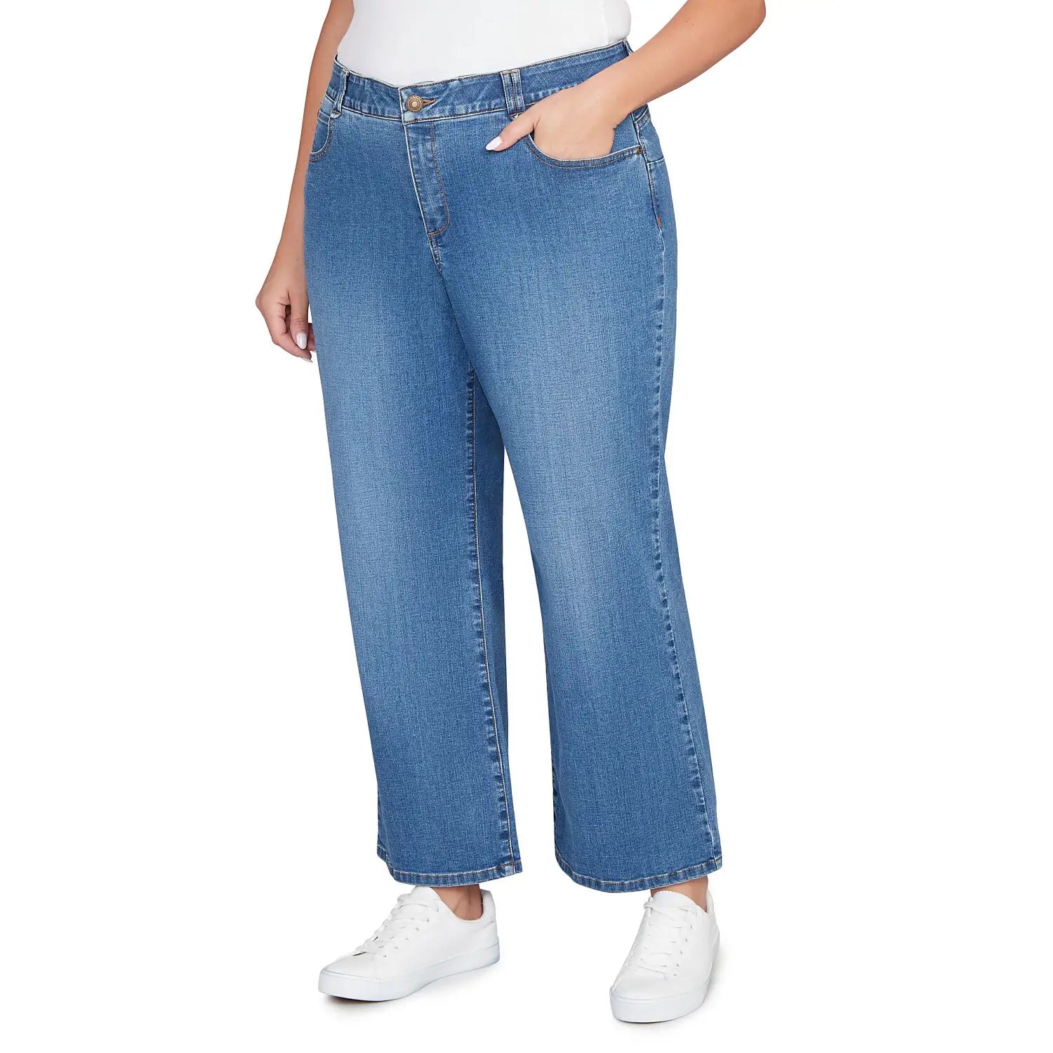 Plus Stovepipe Wide Leg Jeans Light indigo - Ruby Rd