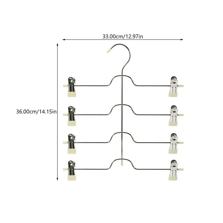 White/Chrome S/2 4-Tier Pant & Skirt Gel Hanger