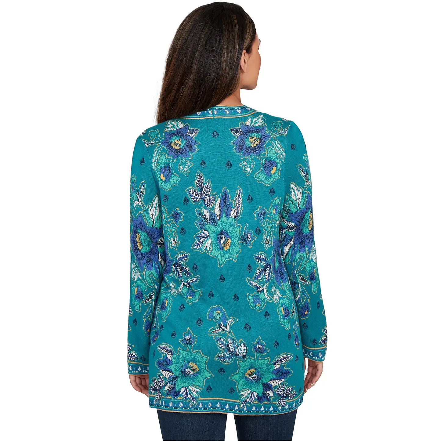 Floral Open Front Sweater Cardigan  - Ruby Rd
