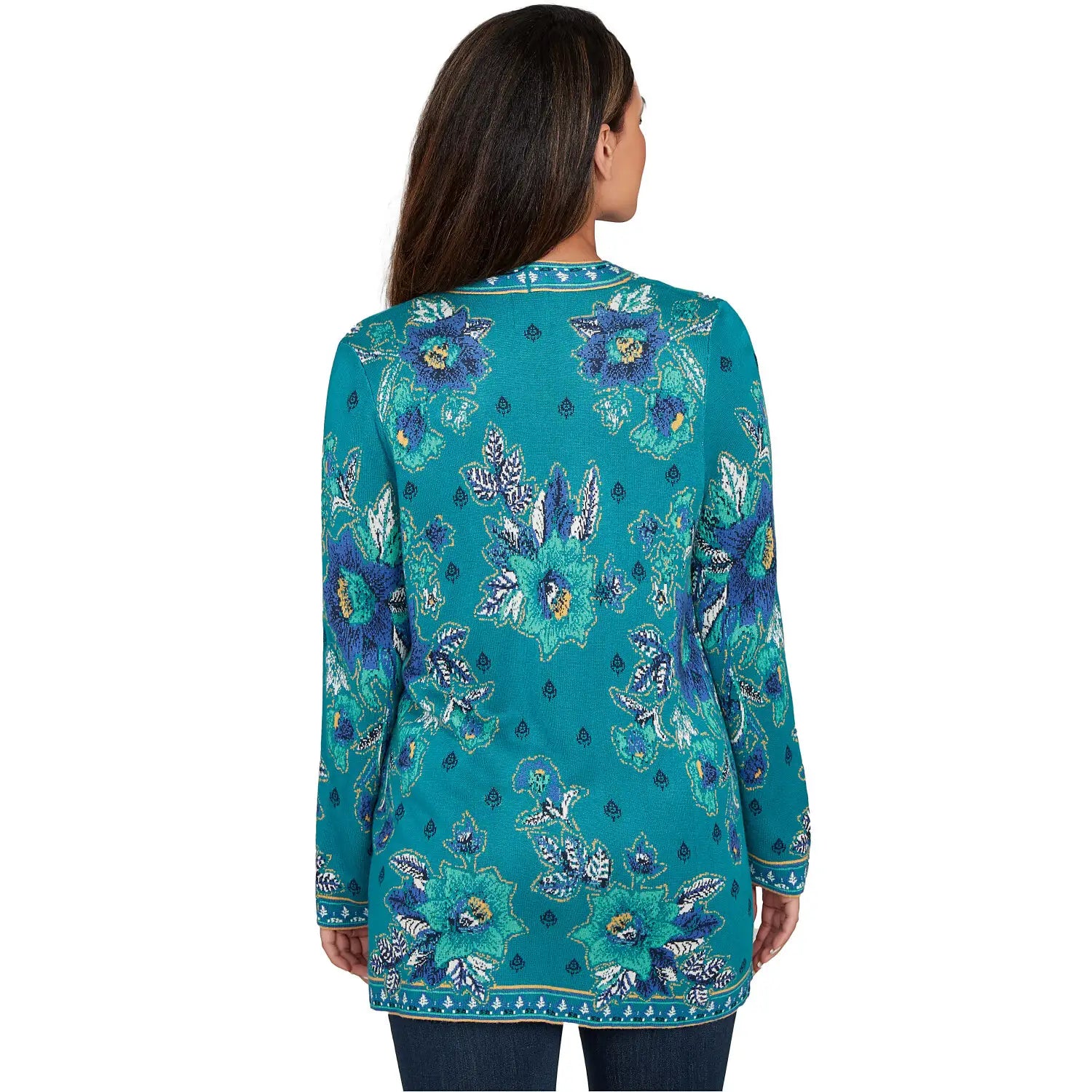 Floral Open Front Sweater Cardigan  - Ruby Rd