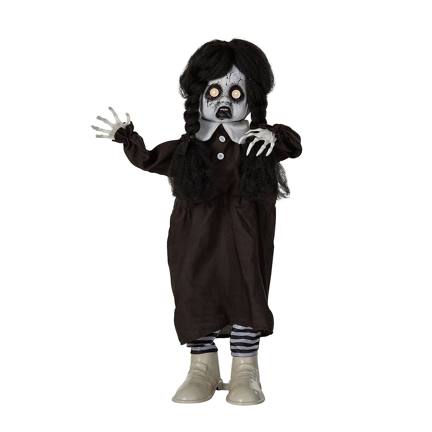 3 Ft. Standing Animated Black & White Leather Shoes Girl