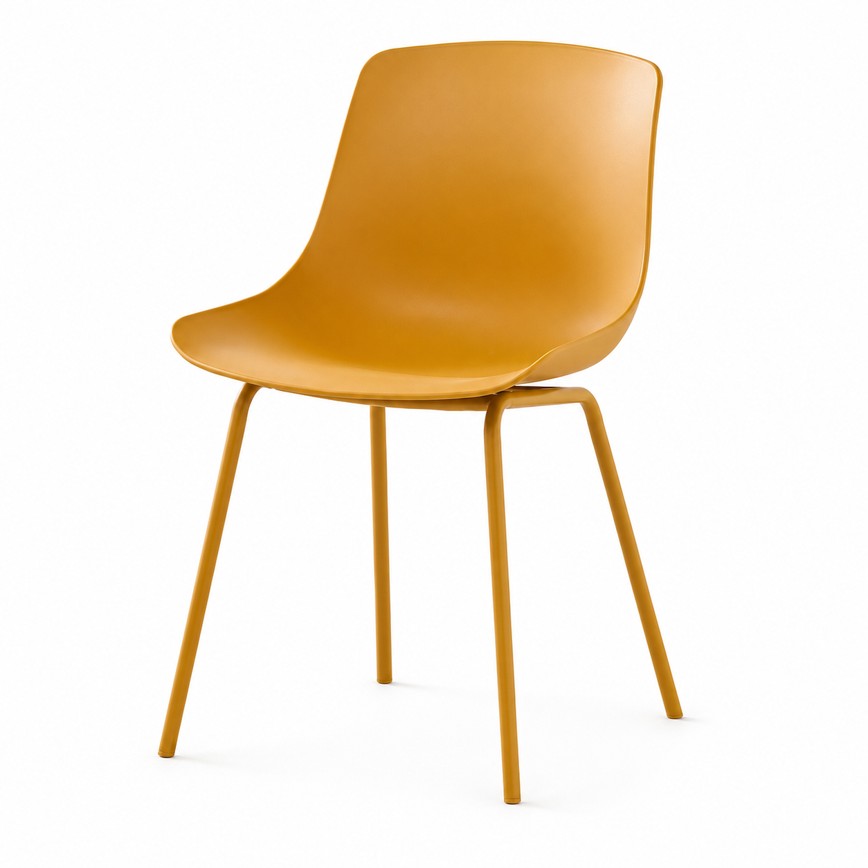 Nordic Style PP Plastic Dining Chair with Metal Frame Gold