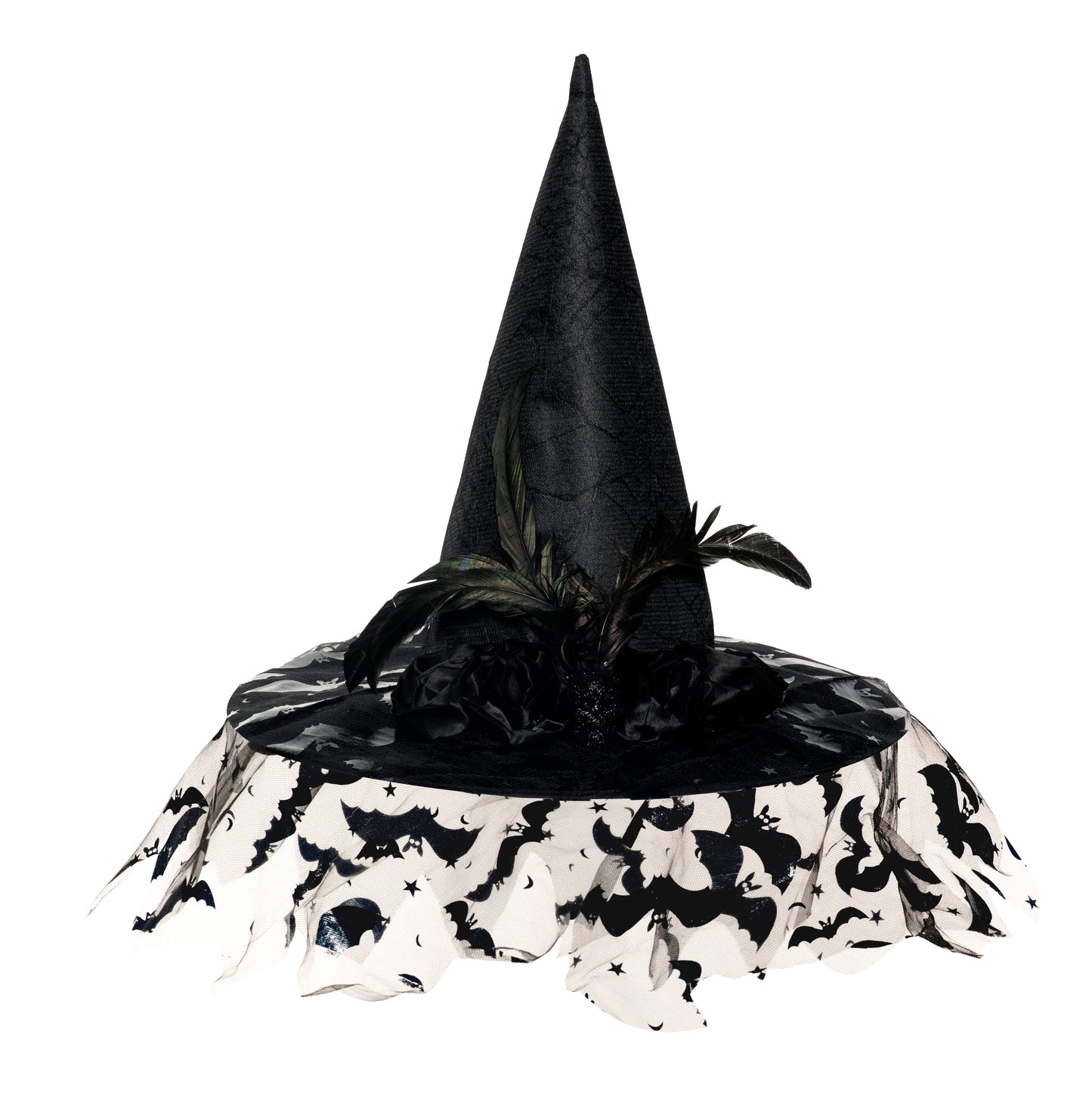Deluxe Witch Hat With Veil Black