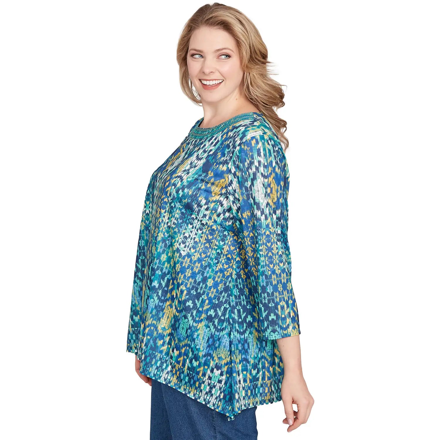 Plus Embroidered Kaleidoscope Knit Top  - Ruby Rd