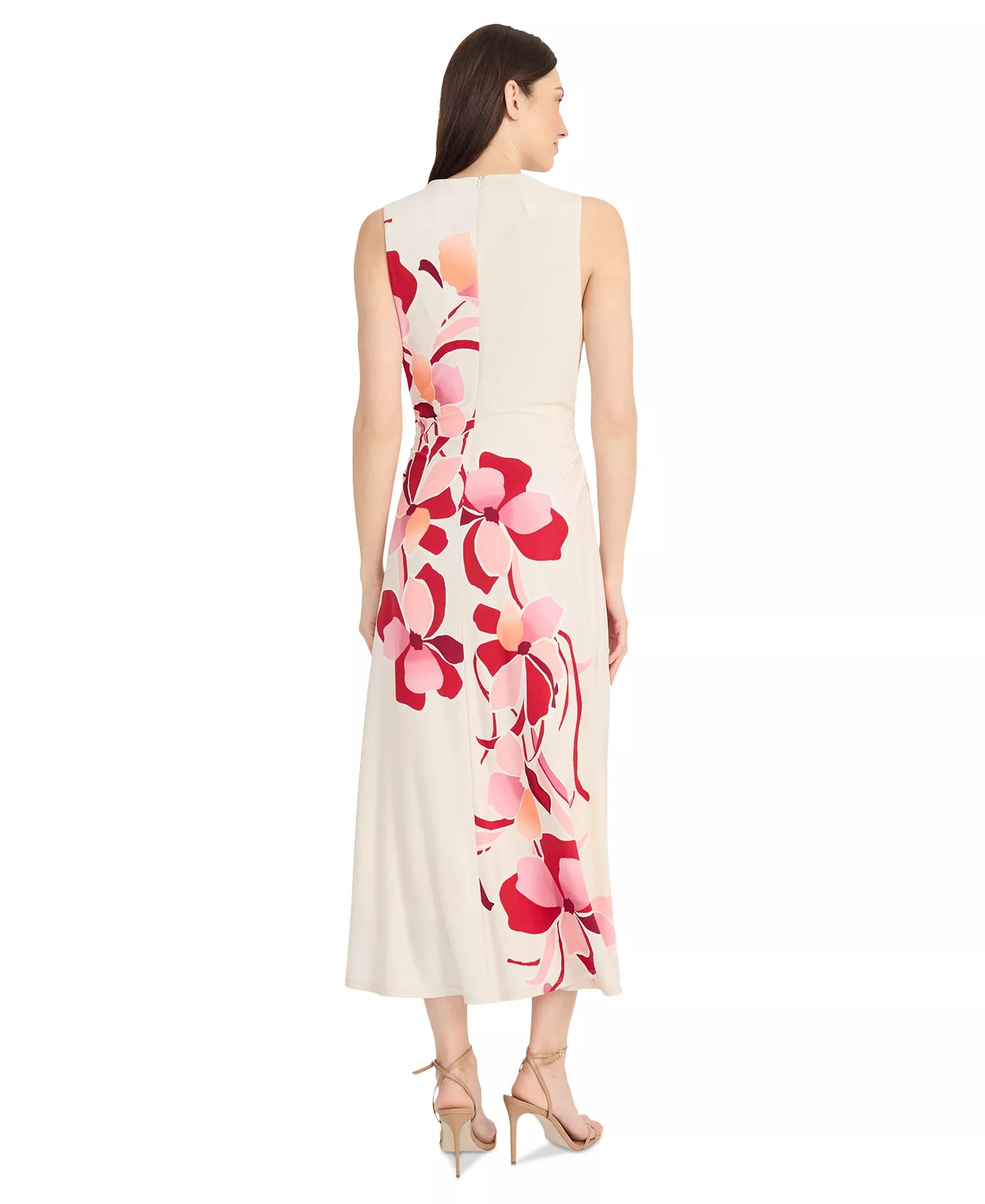 Floral-Print Sleeveless Dress Cream / Rose - Maggy London