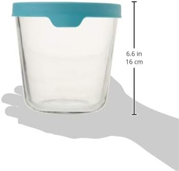 Glass Food Storage, 7-Cup Tall, Mineral Blue