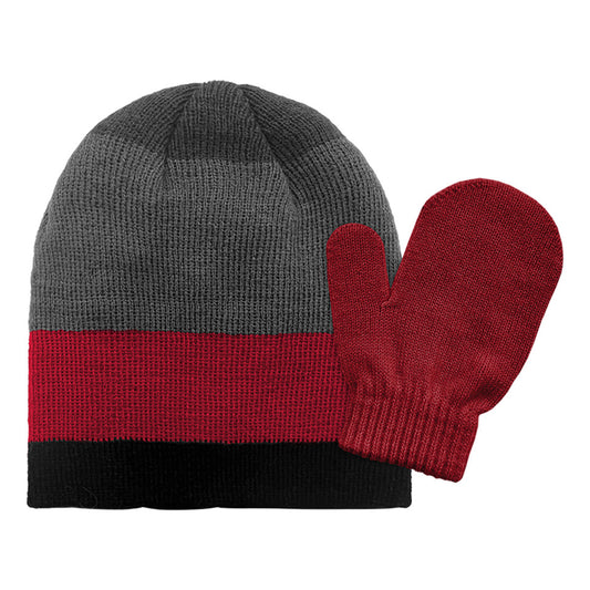 BOYS ACRYLIC STRIPED SETS 2-4 RED