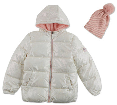 GWP Metallic Grid Puffer Ivory
