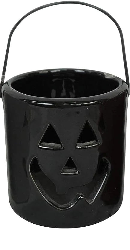 3" CERAMIC JACK O LANTERNS CANDLE HOLDERS