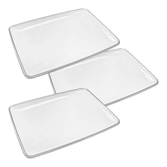 11" x 8" Tray Rectangular - Pearl-Silver