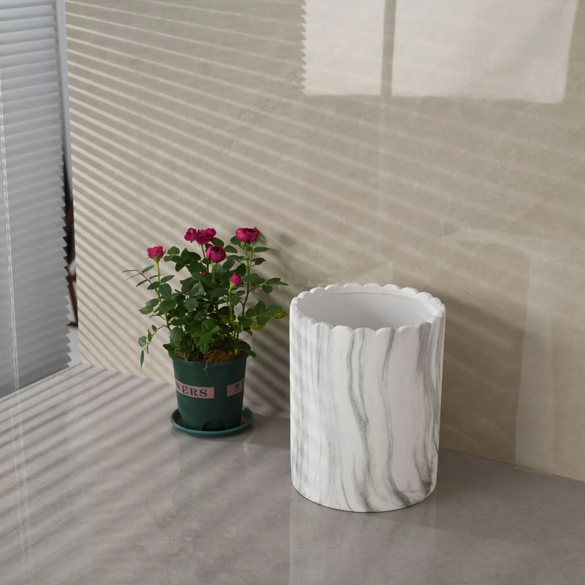 8PC Set Grey Marble Bathroom Accessories