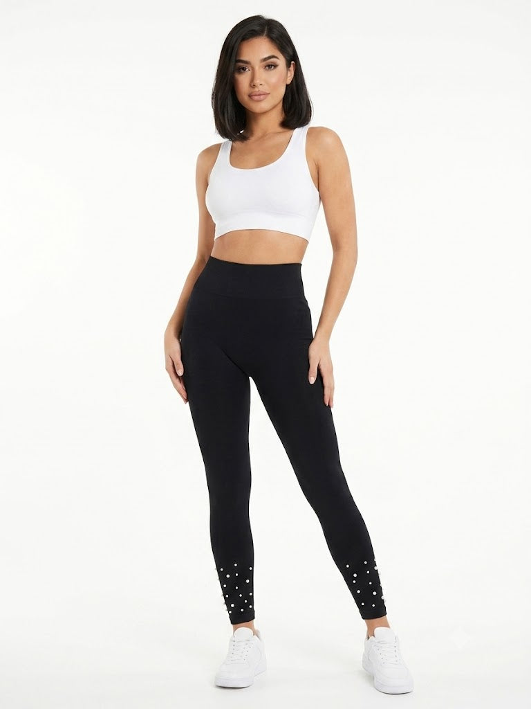 Poly /  Span Lady's Knit Legging Black