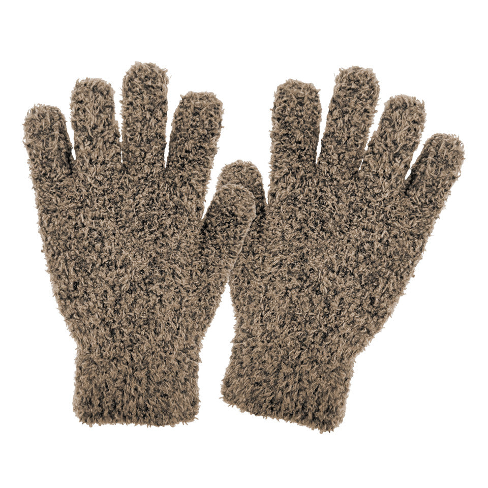 POLY EYELASH STRETCH GLOVE - TAN