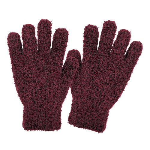POLY EYELASH STRETCH GLOVE - WINE