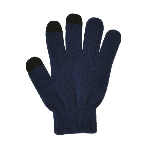 TOUCHSCREEN SOLID KNIT STRETCH GLOVE BLUE