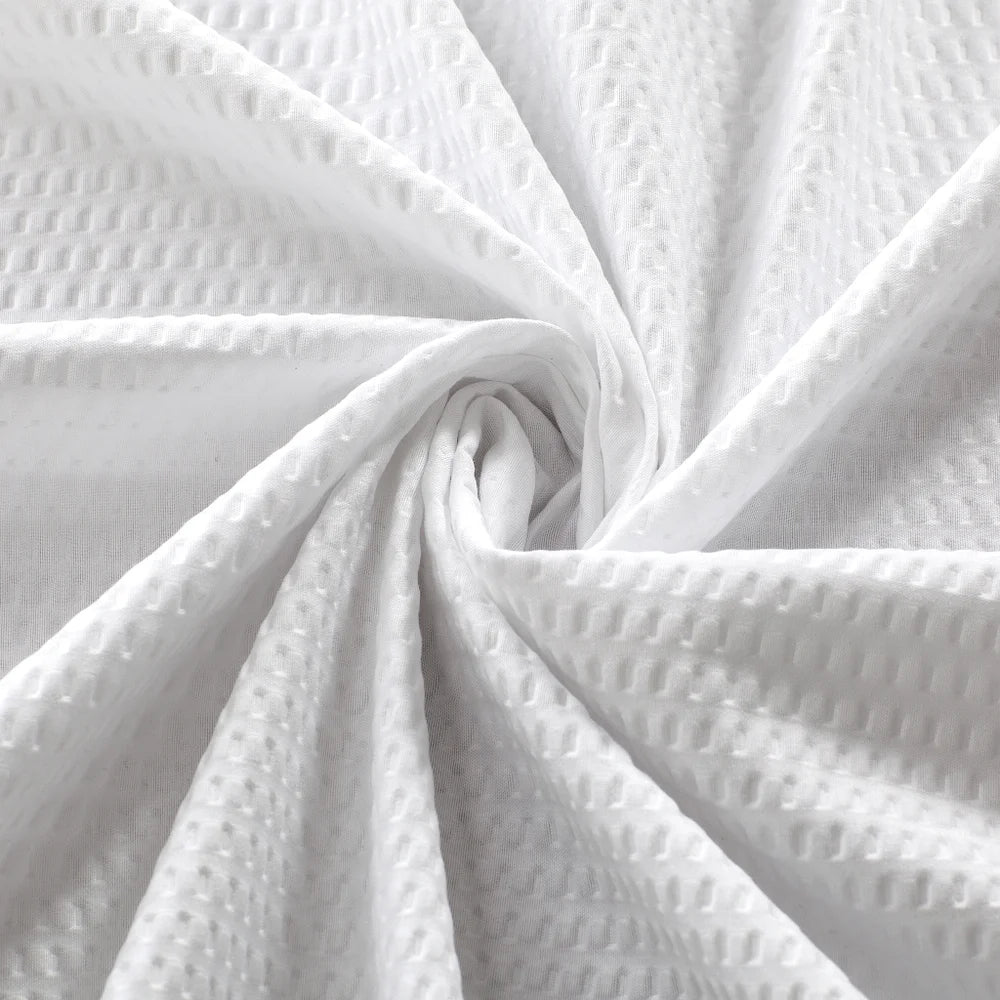 White Dot Soft Embossed Shower Fabric Curtain
