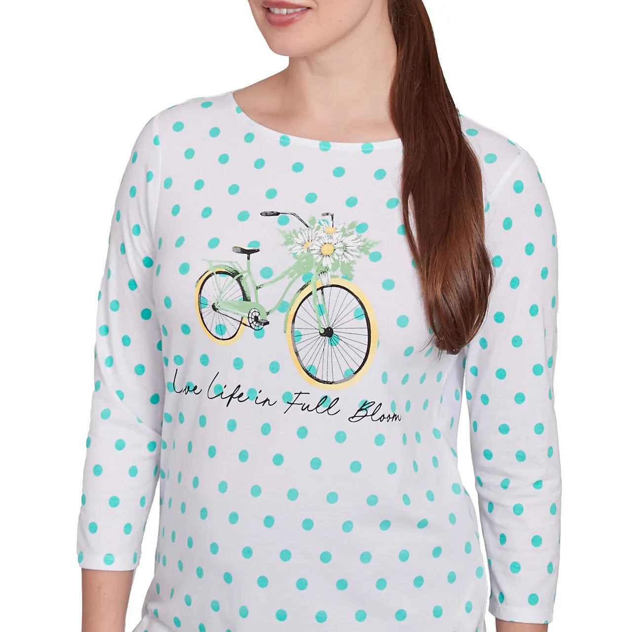 Bicycle In Bloom Polka Dot Tee Julep Multi - Ruby Rd