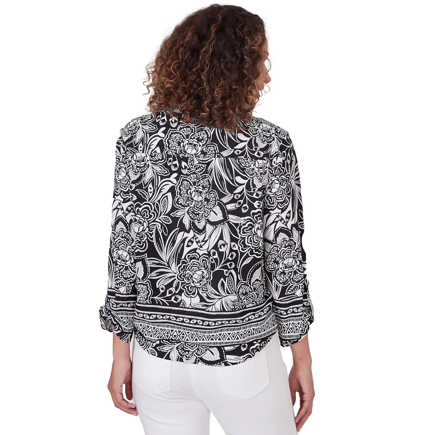 Woodblock Woven Top- Ruby Rd