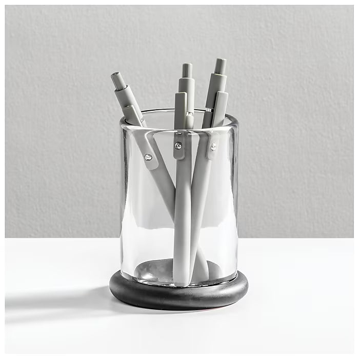 TIA Tumbler Soda Clear/ Matte Black Glass