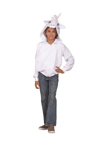 Una White Unicorn  Hoodie Child