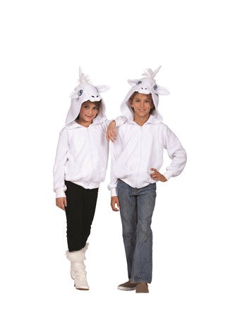 Una White Unicorn  Hoodie Child