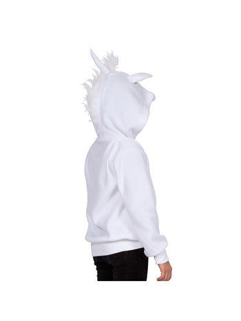 Una White Unicorn  Hoodie Child