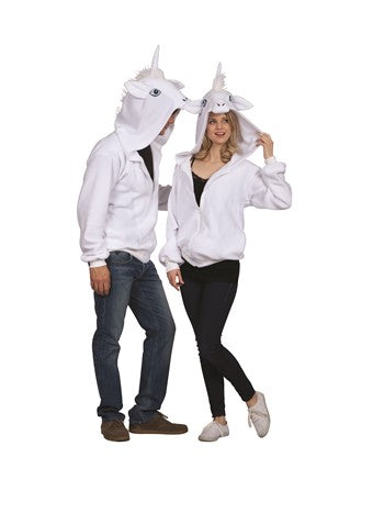 Una White Unicorn Adult Hoodie