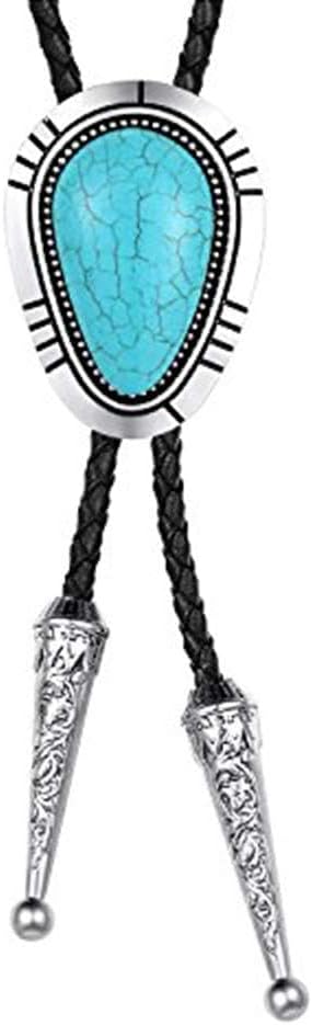 Vintage Turquoise Stone Bolo Tie Western Native American