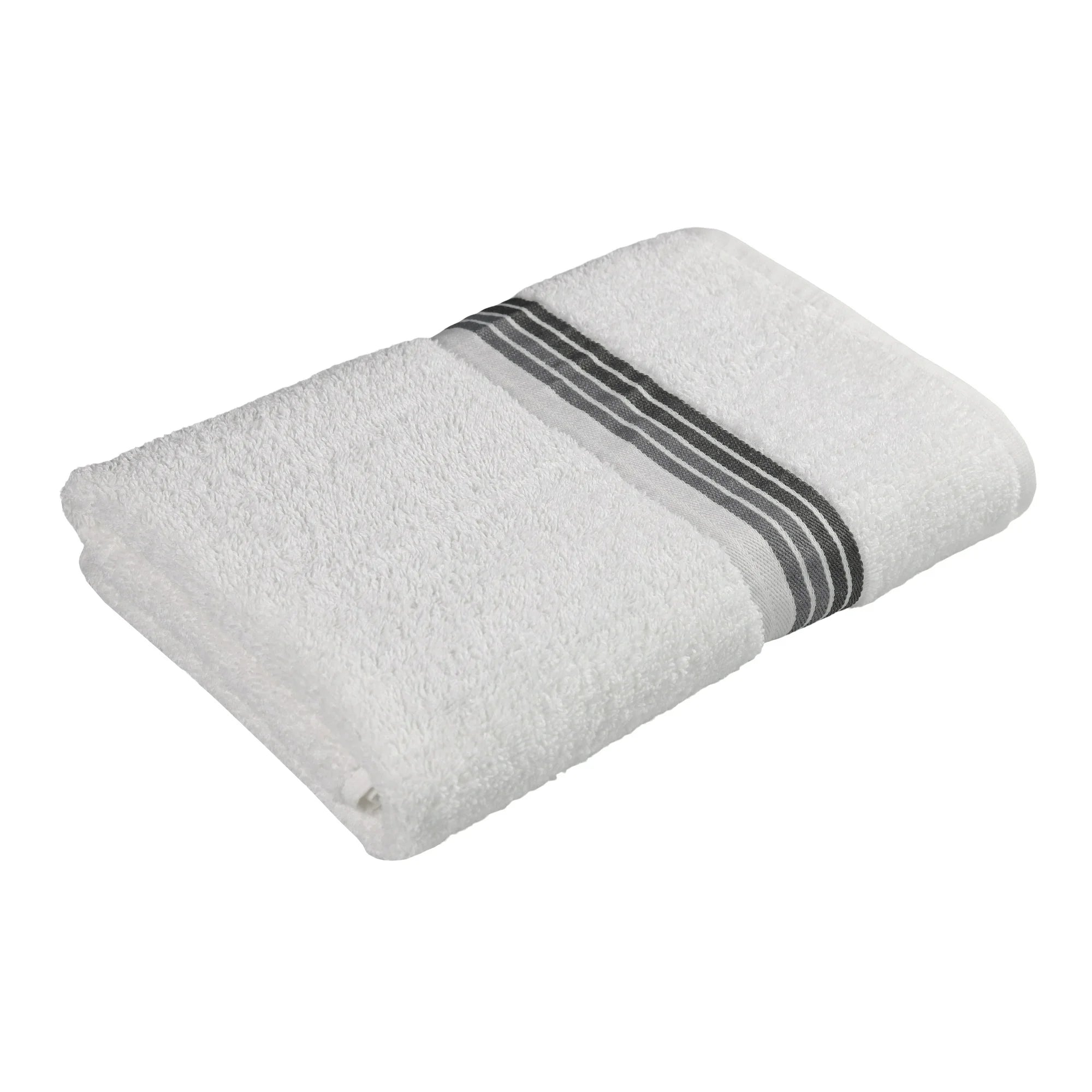 Bath Towel Ombre Stripe White 27x52