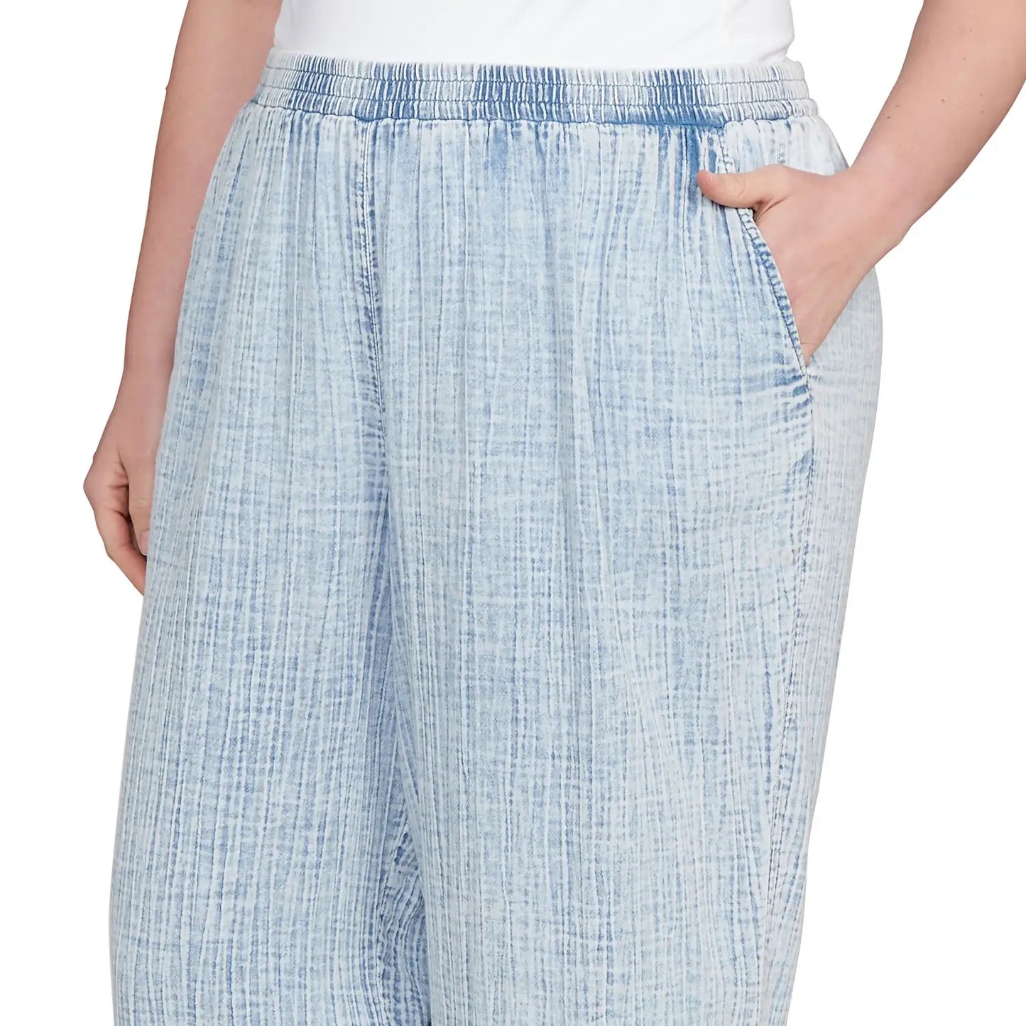 Plus Snow Washed Wide Leg Pant Chambry  - Ruby Rd