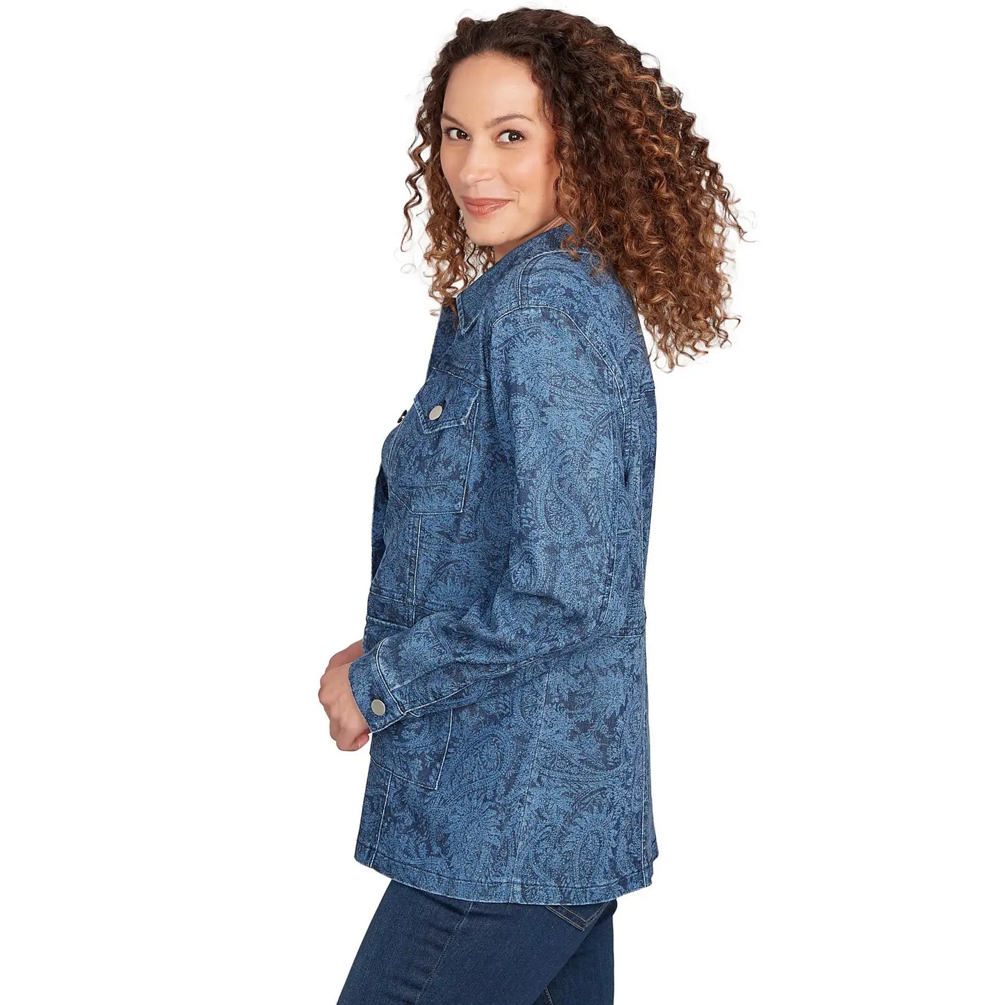 Paisley Stretch Denim Utility Jacket - Ruby Rd