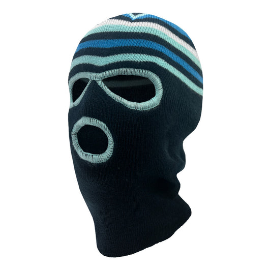GIRLS KNIT 3 HOLE FACE MASK BLUE