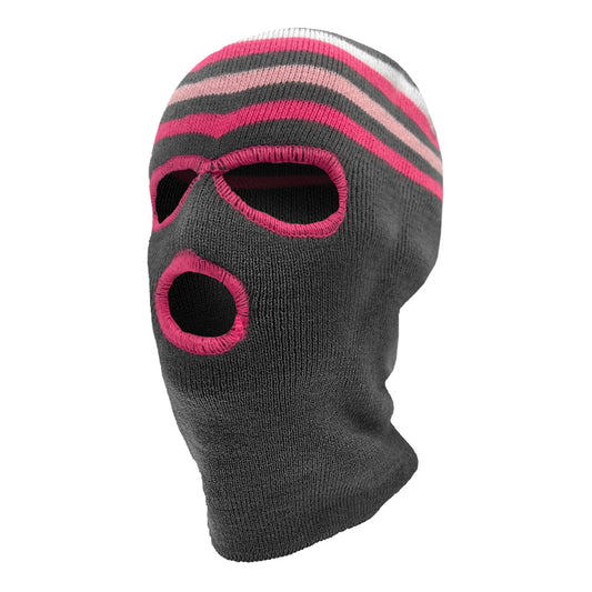 GIRLS KNIT 3 HOLE FACE MASK PINK