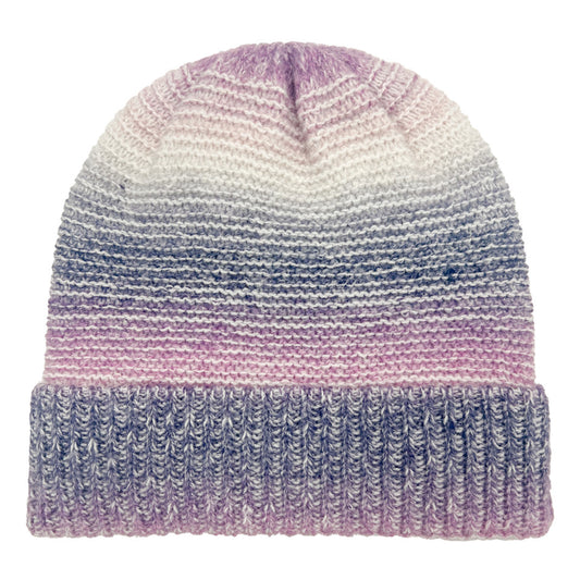 GIRLS OMBRE SPACEDYE CUFF HAT PURPLE
