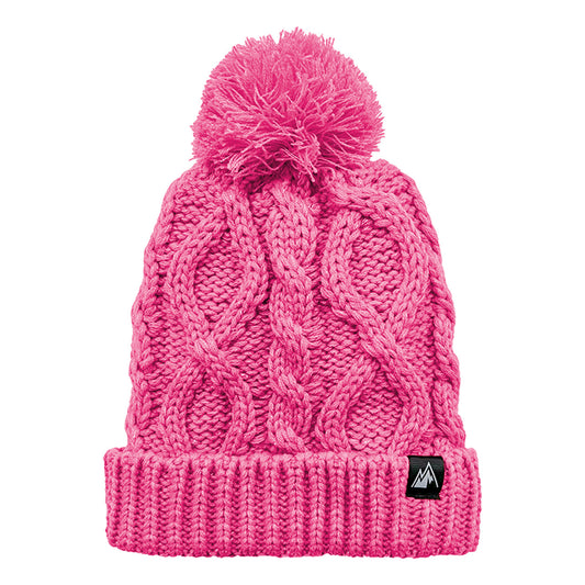 SPARKLE CABLE CUFF HAT PINK