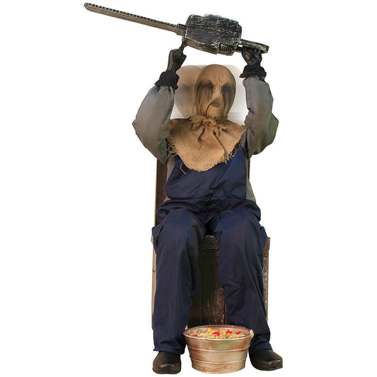 45" Seated Animated Chainsaw Greeter Prop