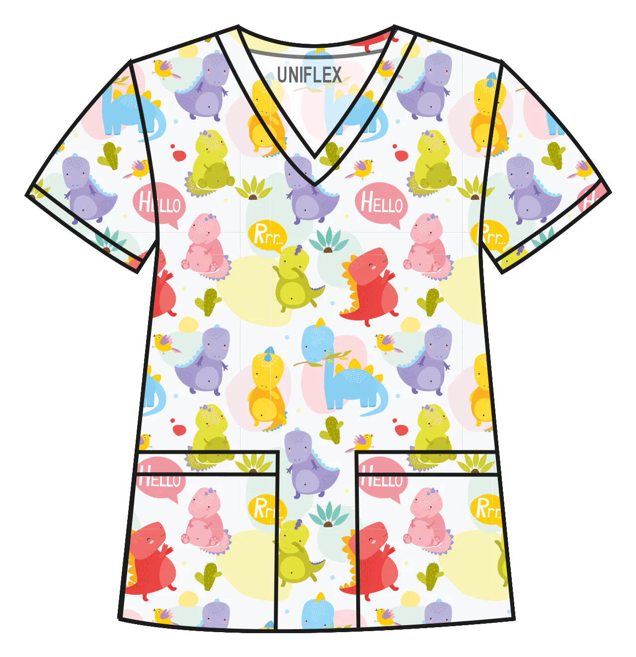 DINOSAURS COLORS PRINTED SHIRTS