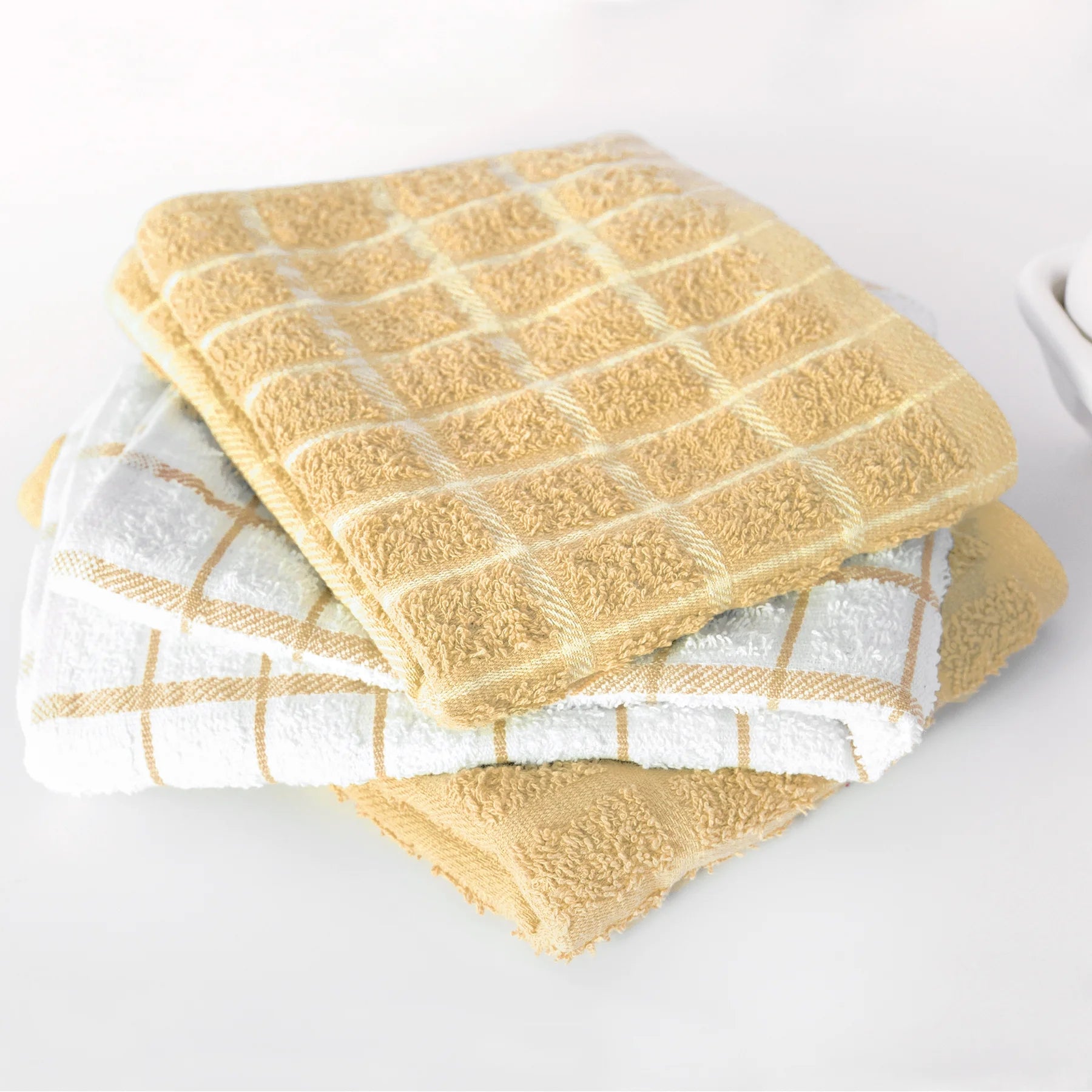 3Pk Terry Kitchen Towel Straw 16 x 25