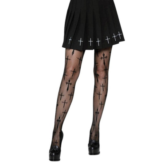 Cross Fishnet Tights