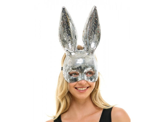 Silver Mirror Bunny Mask
