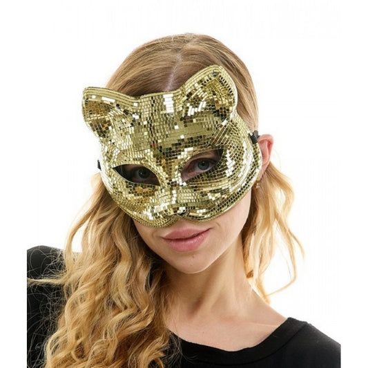 Gold Mirror Cat Mask