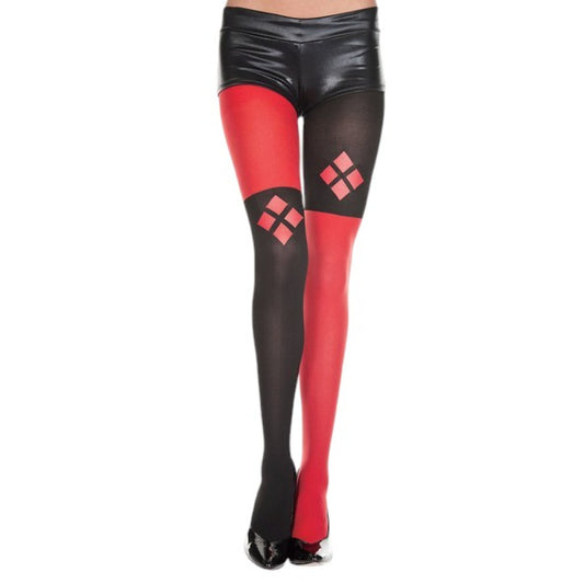 Red and Black Jester Tights - OS