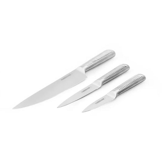 3-piece Forged Textured Stainless Steel Knife Set